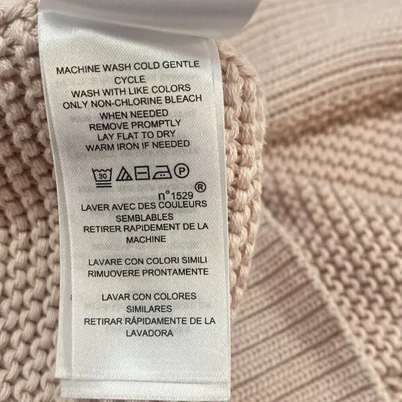 LAUREN RALPH LAUREN Cable Knit Sweater Pale Pink L 67-1