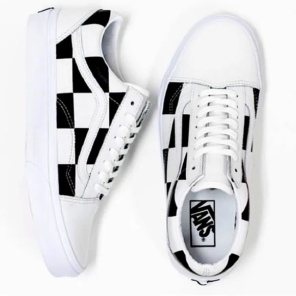 🖤🤍LEATHER CHECKERBOARD🖤🤍OLD SKOOL Vans Shoes🖤