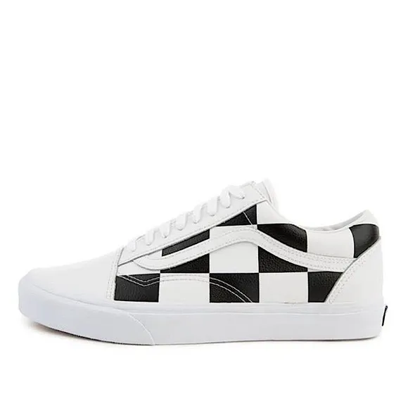 🖤🤍LEATHER CHECKERBOARD🖤🤍OLD SKOOL Vans Shoes🖤