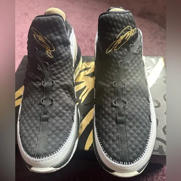 LeBron 17 Low 'Metallic Gold'; men’s size 9