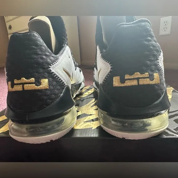 LeBron 17 Low 'Metallic Gold'; men’s size 9