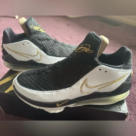 LeBron 17 Low 'Metallic Gold'; men’s size 9