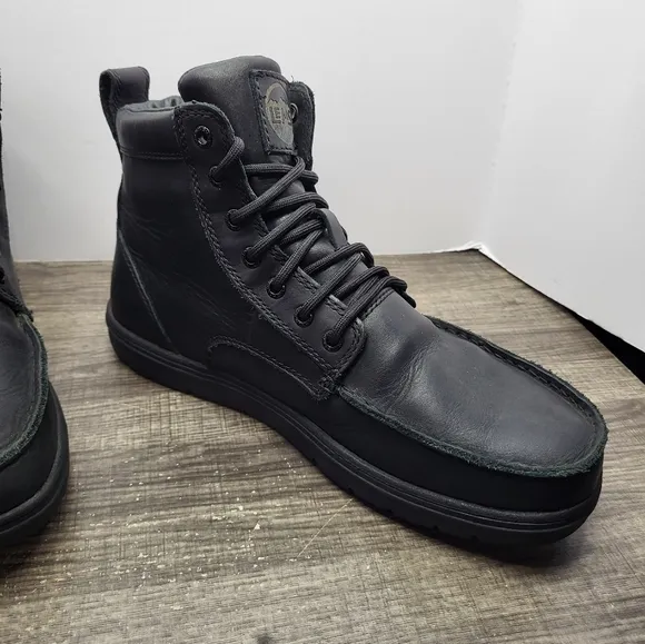 Lems Leather Boulder Boot Shadow Black Ankle Chukka Men Sz 11.5 DISCONTINUED