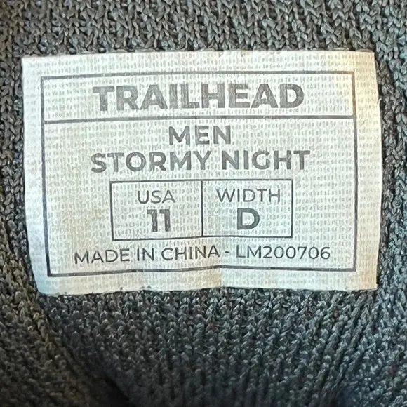 Lems Trailhead Minimalist Hiking Shoes Stormy Night Gray Mens 11