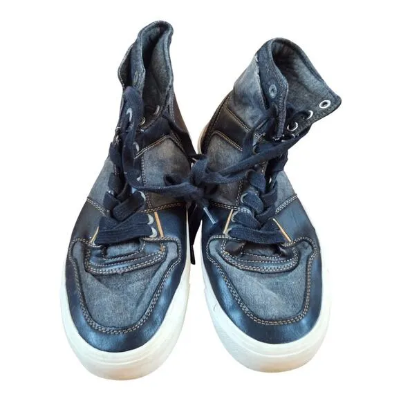 Levi Strauss &amp; co. 501 mens hi-top shoes sz 9.5 black &amp; gray sneaker