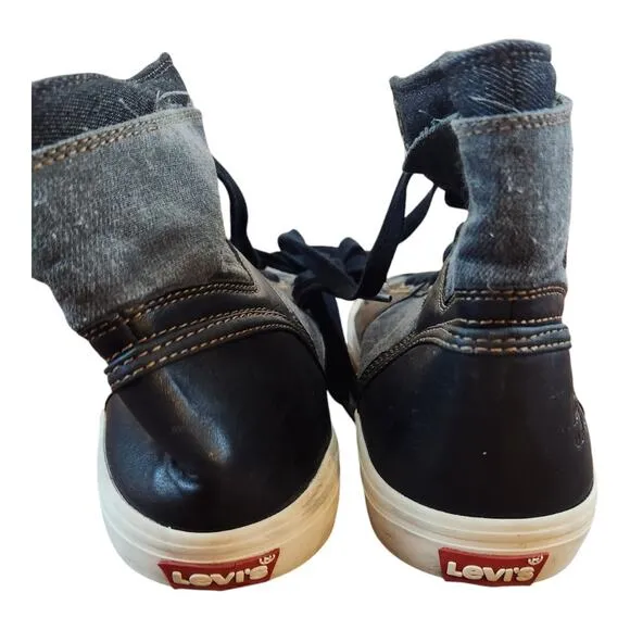 Levi Strauss &amp; co. 501 mens hi-top shoes sz 9.5 black &amp; gray sneaker
