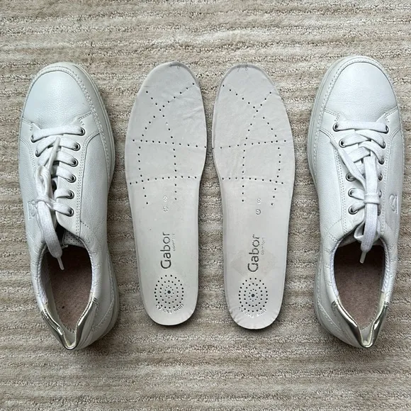 Like New Gabor Women's Derby Lace-up Sneaker Tennis Shoe White Sz US 10.5