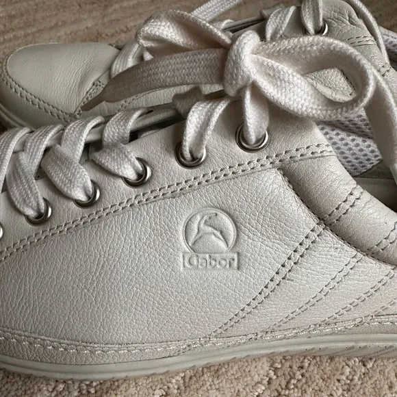 Like New Gabor Women's Derby Lace-up Sneaker Tennis Shoe White Sz US 10.5