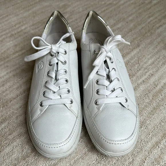 Like New Gabor Women's Derby Lace-up Sneaker Tennis Shoe White Sz US 10.5
