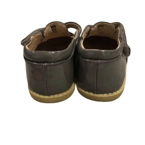Livie &amp; Luca Sz 5 Grey Patent Leather Blossom Shoes