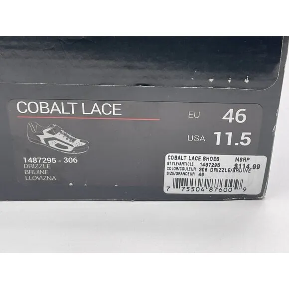 Louis Garneau Men's Cobalt Lace Cycling Shoes Size 11.5 US EU 46 Black White