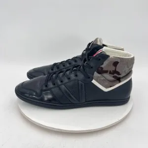 Louis Vuitton Men Size UK 10 US 11 Camo X Black Leather Calf Hair High Top Shoes