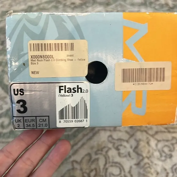 Mad Rock climbing shoes size 3