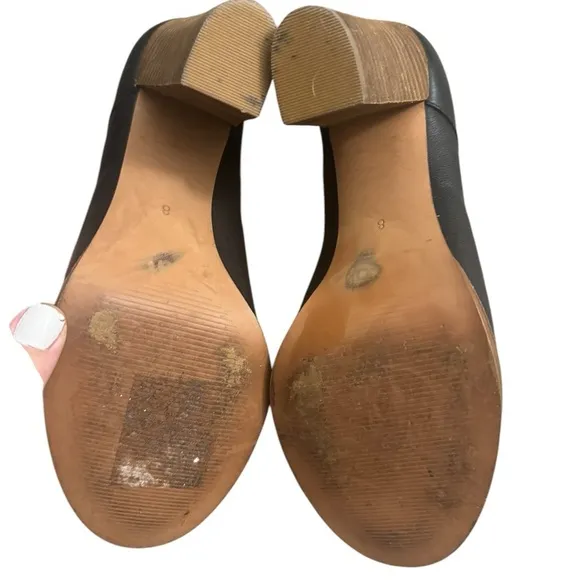 Madewell Black Bette Block Heel Shoes Size 8