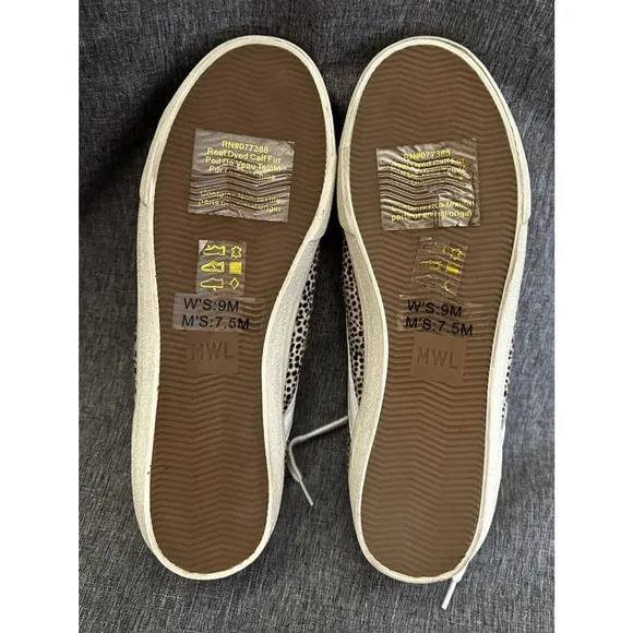 Madewell Sidewalk Low Top Sneakers Spot Dot Calf Hair Shoes Womens Size 9M