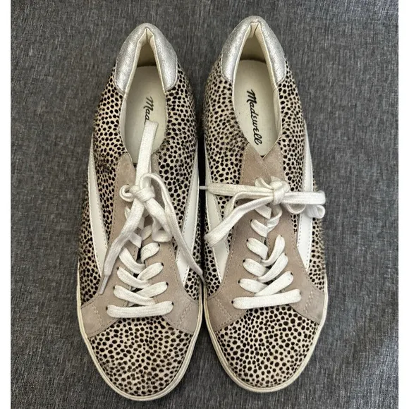 Madewell Sidewalk Low Top Sneakers Spot Dot Calf Hair Shoes Womens Size 9M