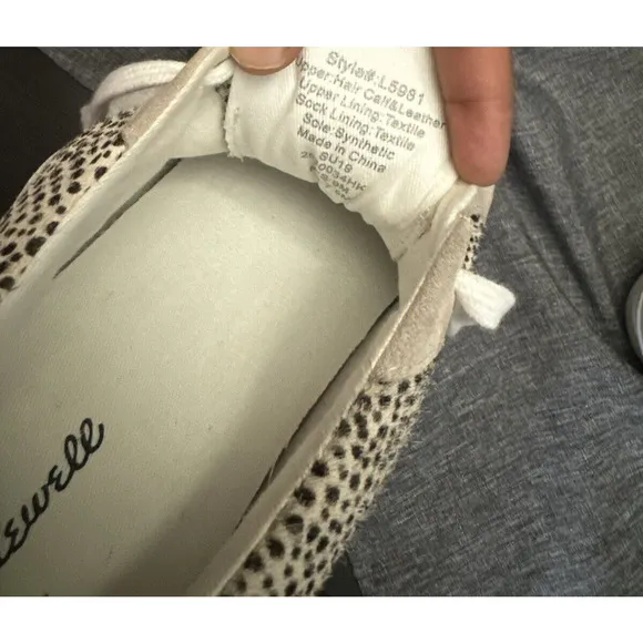 Madewell Sidewalk Low Top Sneakers Spot Dot Calf Hair Shoes Womens Size 9M