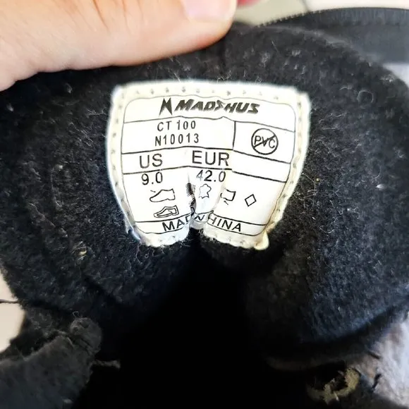 Madshus CT100 Nordic Cross Country Ski Boots Size US9 EU42 Black &amp; Gray EUC