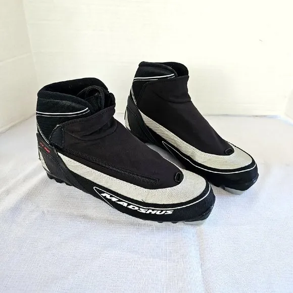 Madshus CT100 Nordic Cross Country Ski Boots Size US9 EU42 Black &amp; Gray EUC