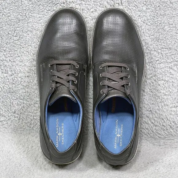 Mark Nason Skechers Mens Size 14 Low Top Oxford Shoes Dark Gray Leather 68504