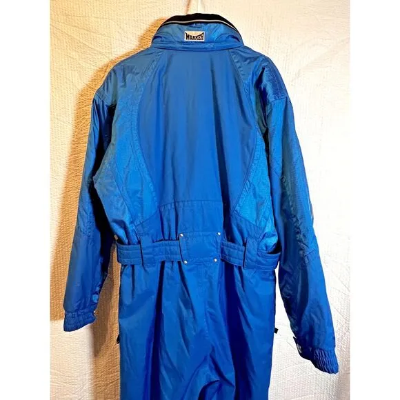 Marker Ski Suit One Piece Belted Snowsuit Onsie Snow Bib retro vintage Womens 14