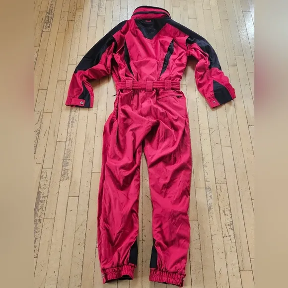 Marker Ski Suit Red Black Men's XL Vintage Snowsuit Retro Skiing