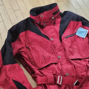 Marker Ski Suit Red Black Men's XL Vintage Snowsuit Retro Skiing