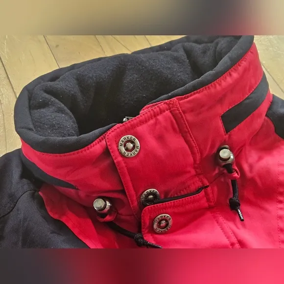 Marker Ski Suit Red Black Men's XL Vintage Snowsuit Retro Skiing