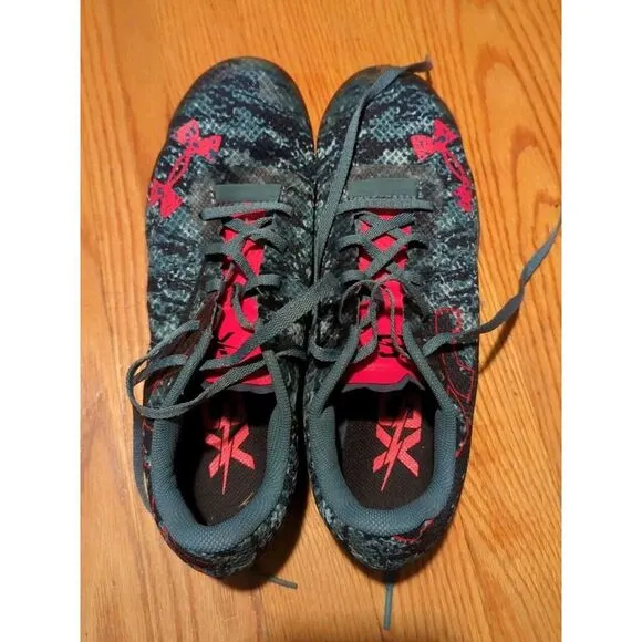 Men 10/ Women's‎ 11.5 - Under Armour Spike Low  Blue Black Pink/Salmon