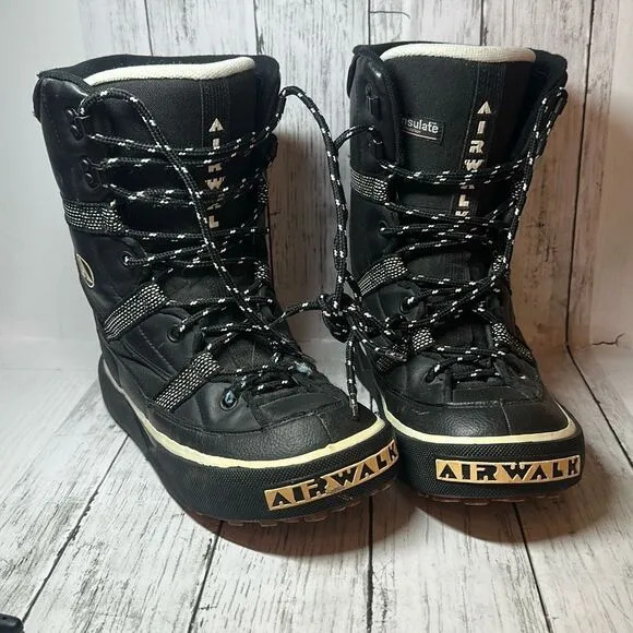 Mens Airwalk Snowboard Ski Boots Thinsulate Black Size 9.5