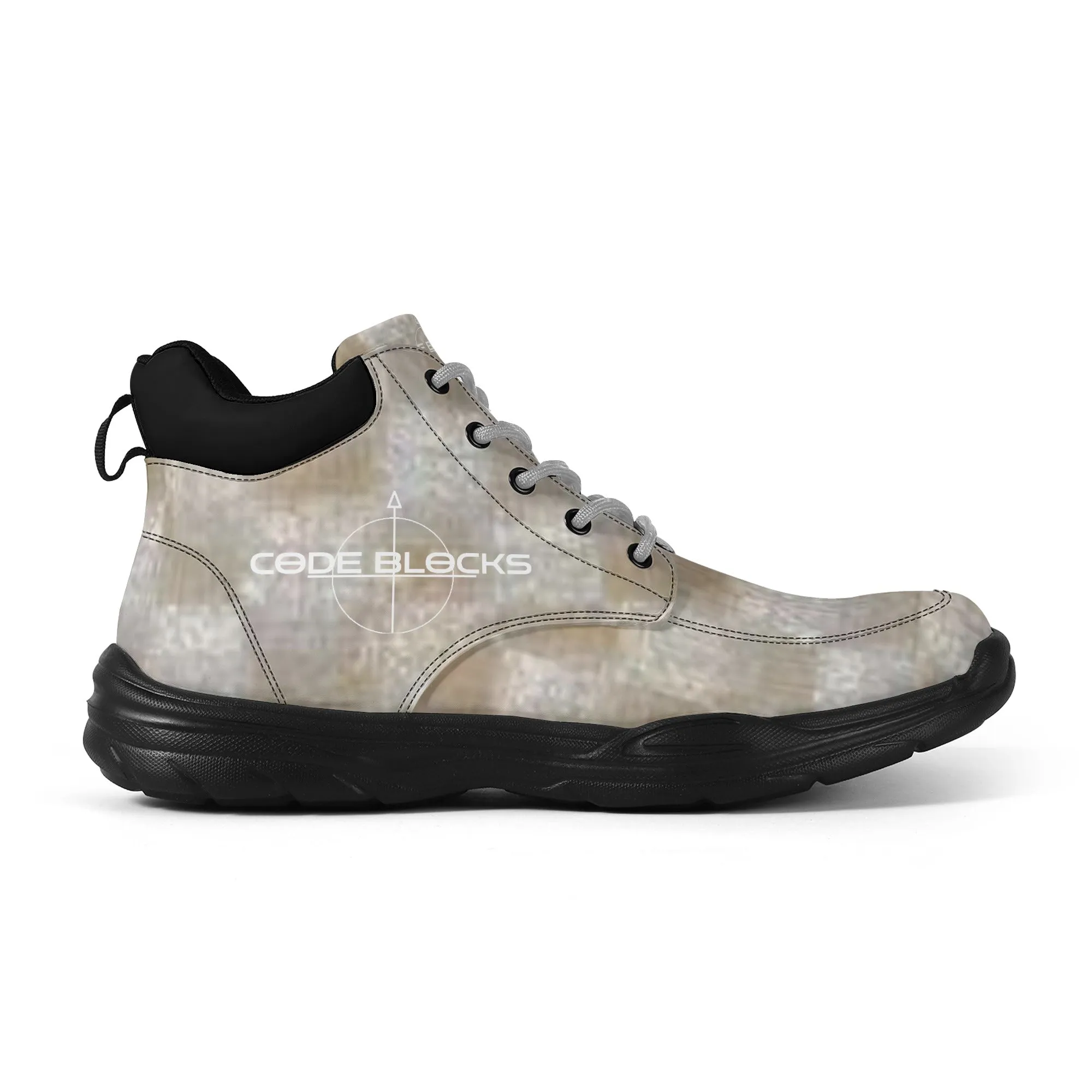 Mens High Top Leather Chunky Sneakers
