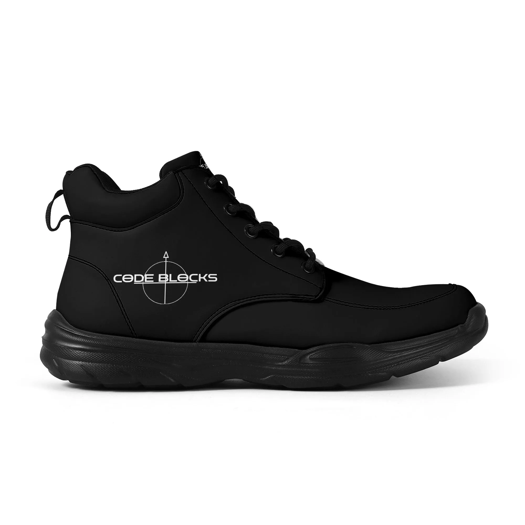 Mens High Top Leather Chunky Sneakers