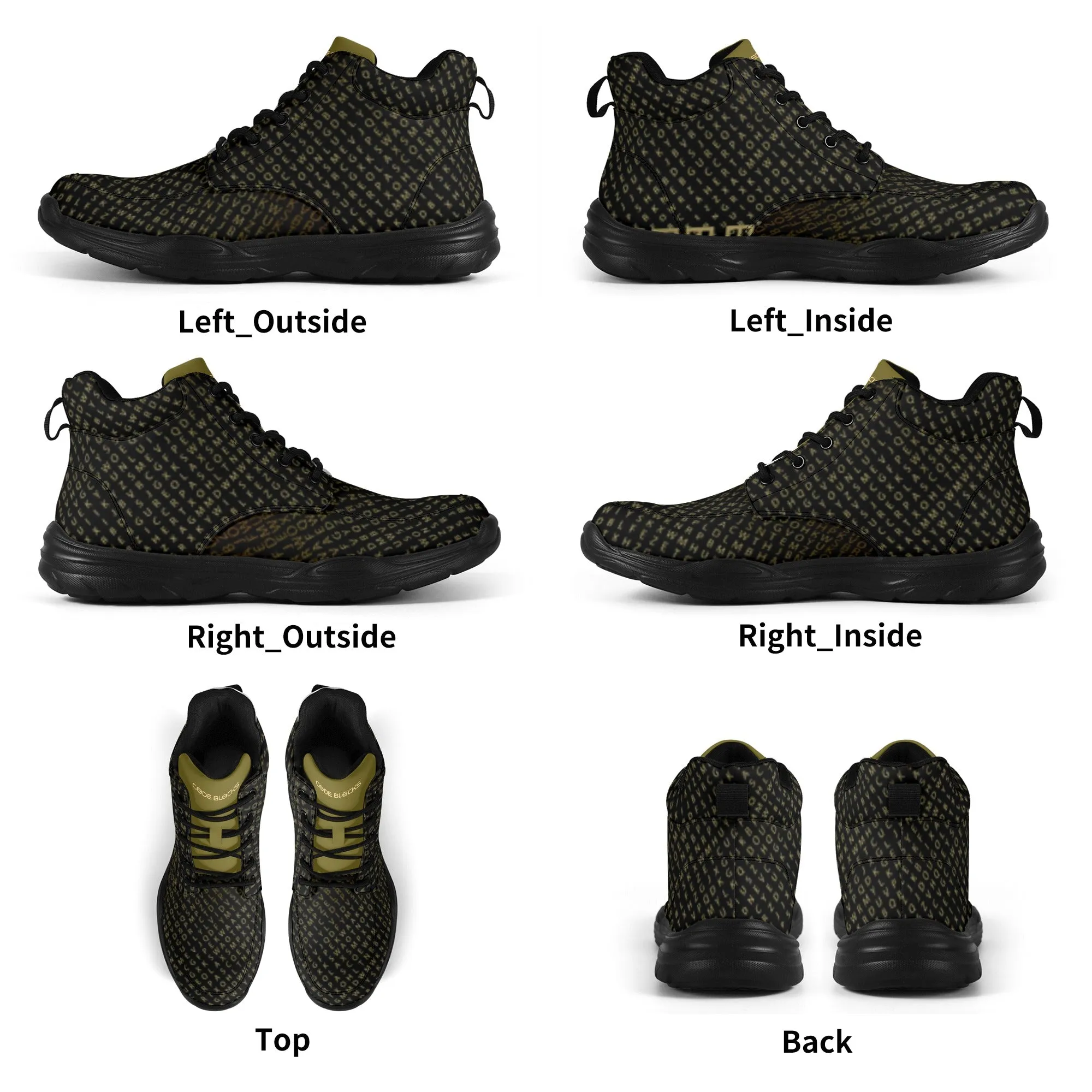 Mens High Top Leather Chunky Sneakers