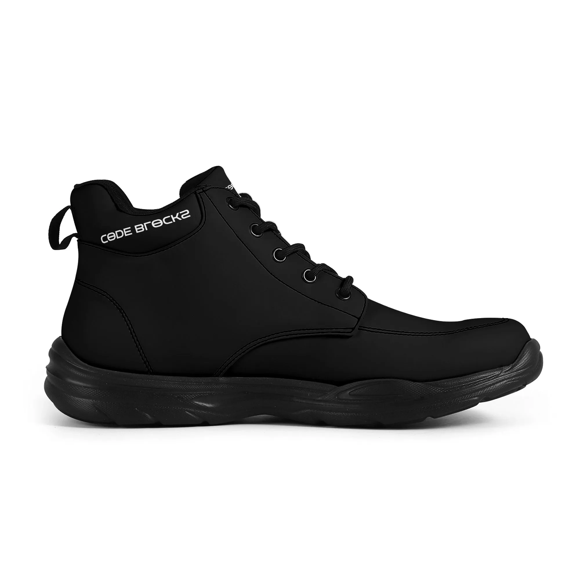 Mens High Top Leather Chunky Sneakers