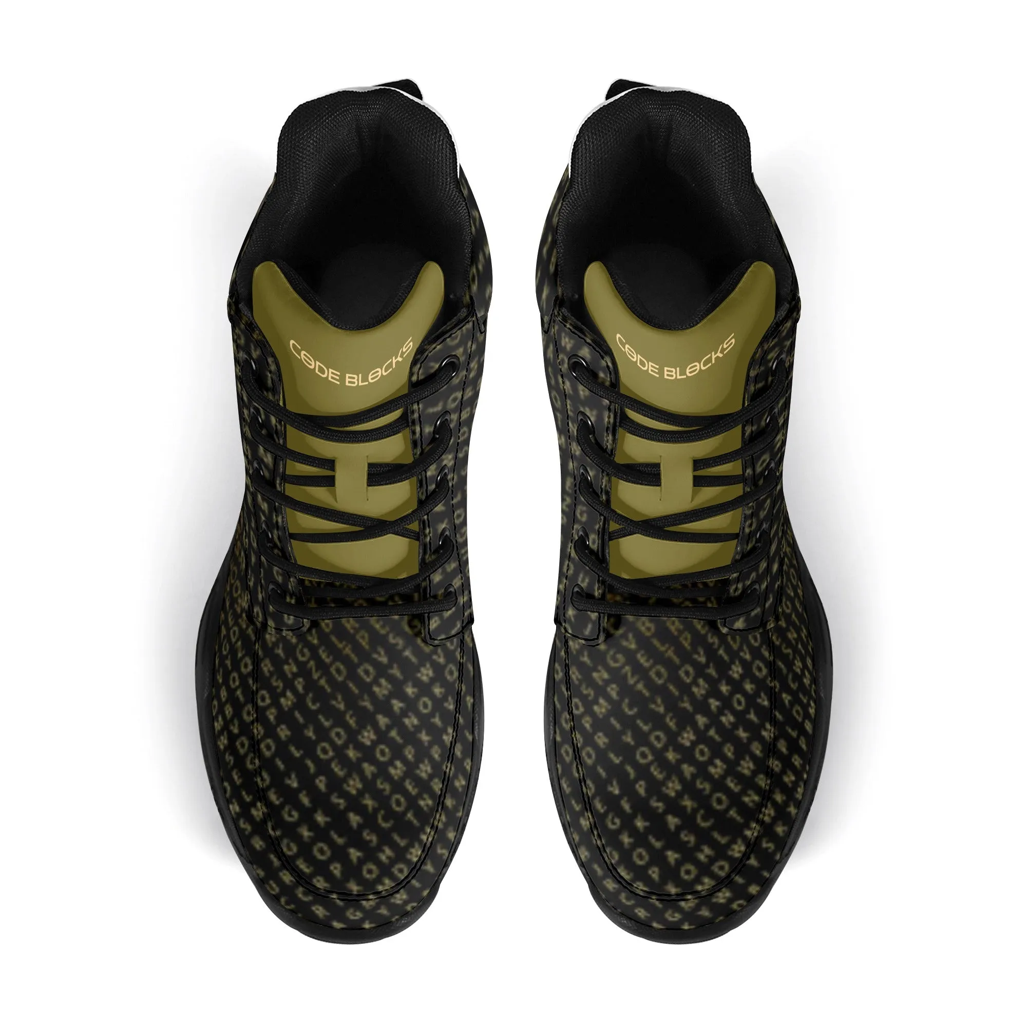Mens High Top Leather Chunky Sneakers