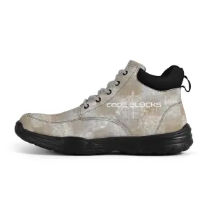 Mens High Top Leather Chunky Sneakers