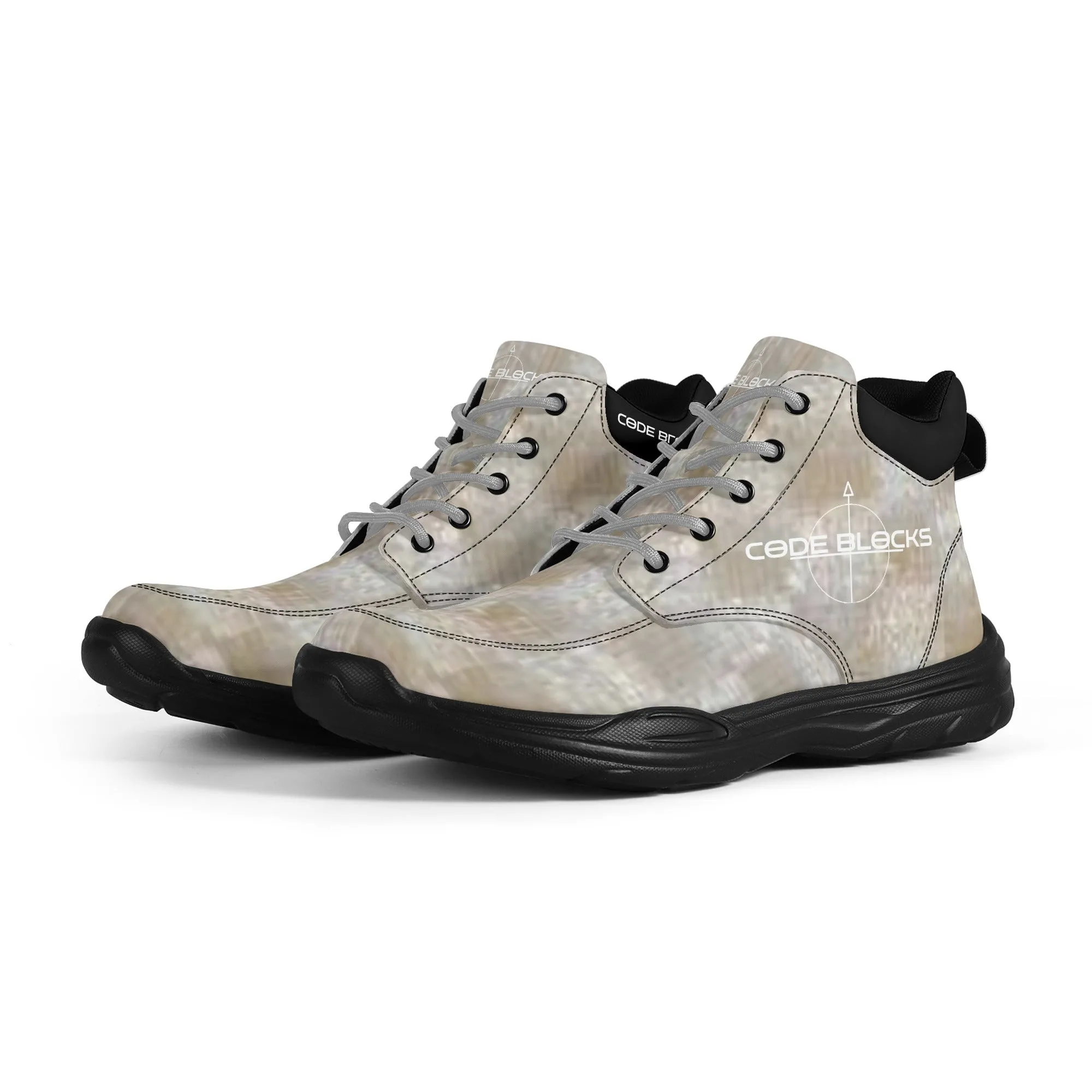 Mens High Top Leather Chunky Sneakers
