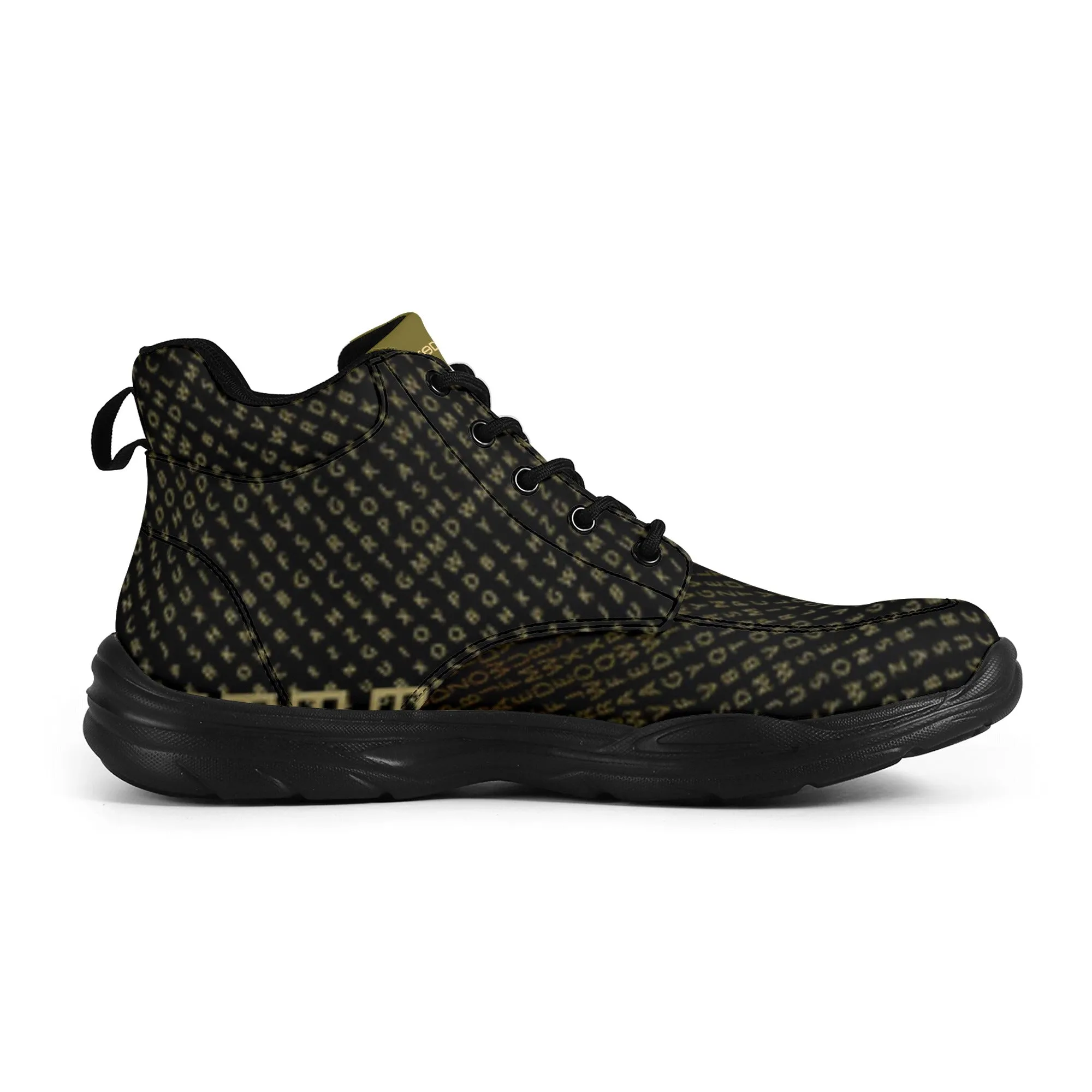 Mens High Top Leather Chunky Sneakers