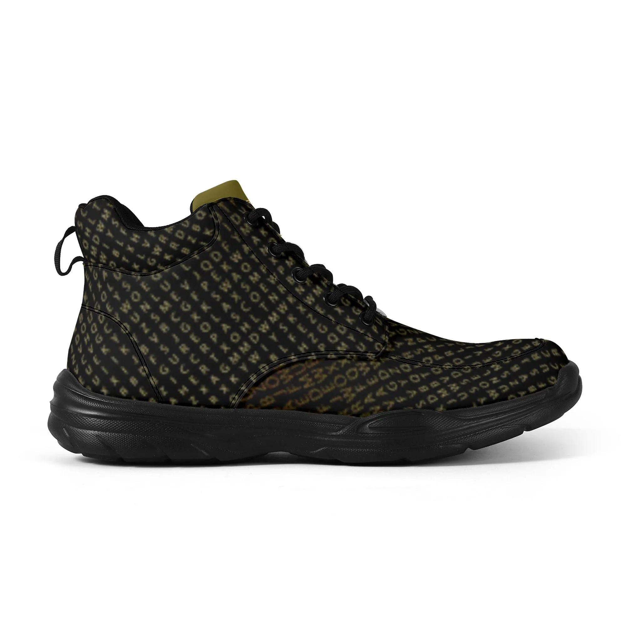 Mens High Top Leather Chunky Sneakers