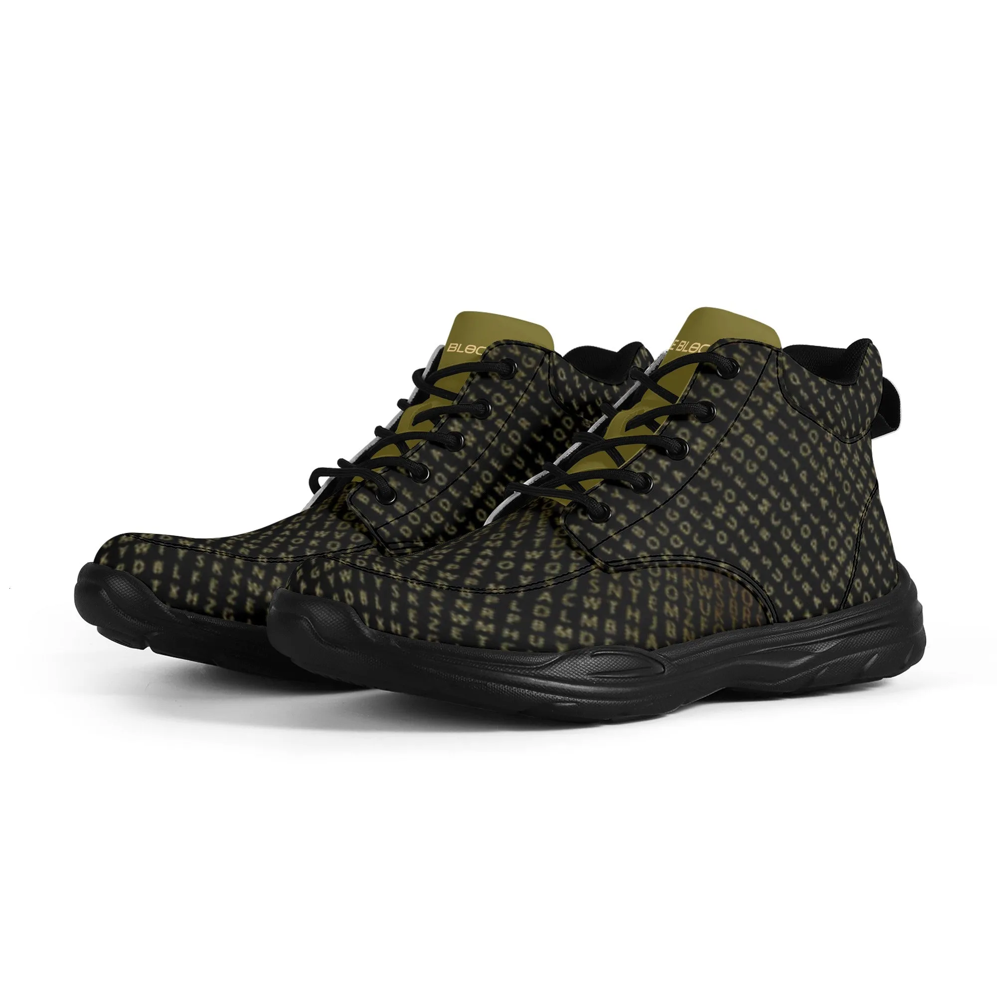 Mens High Top Leather Chunky Sneakers
