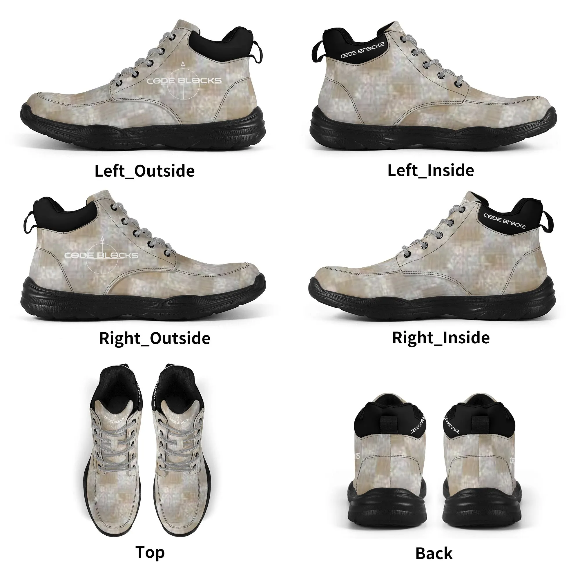 Mens High Top Leather Chunky Sneakers