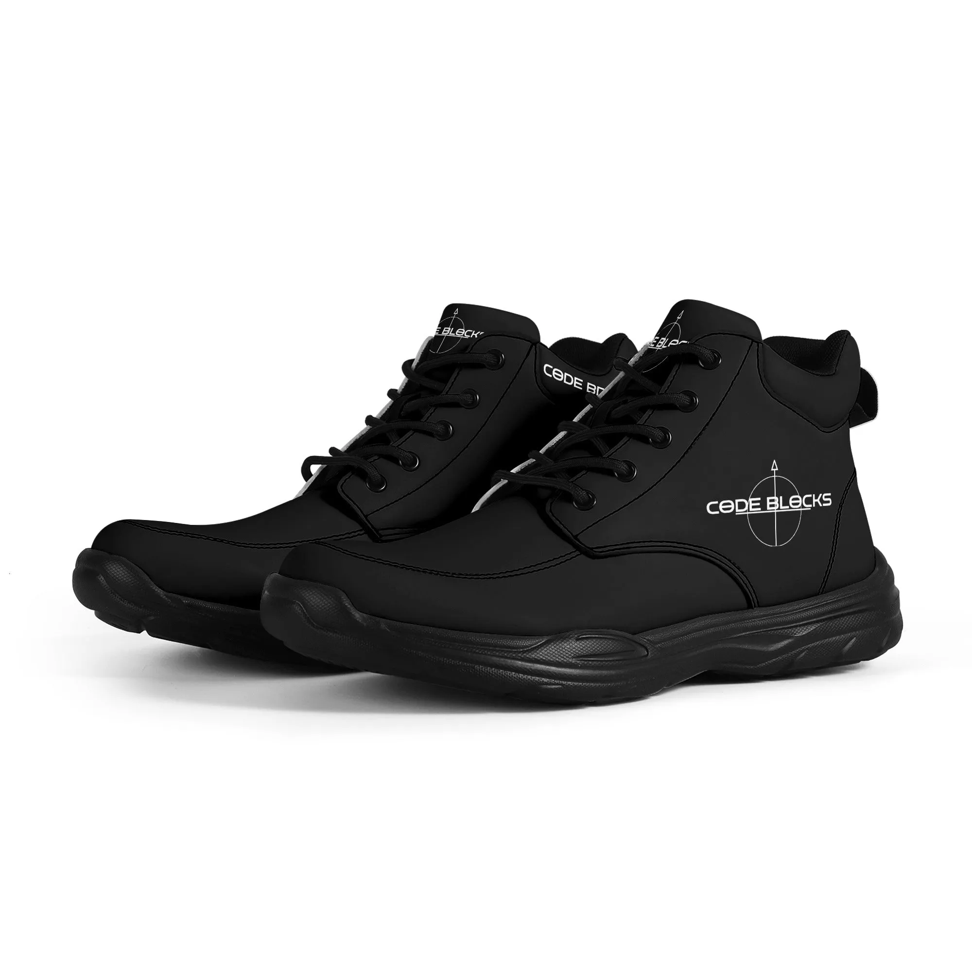 Mens High Top Leather Chunky Sneakers