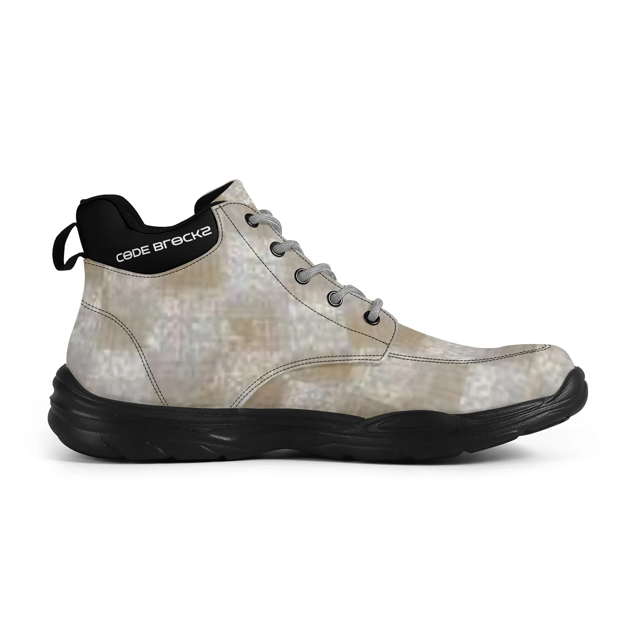 Mens High Top Leather Chunky Sneakers