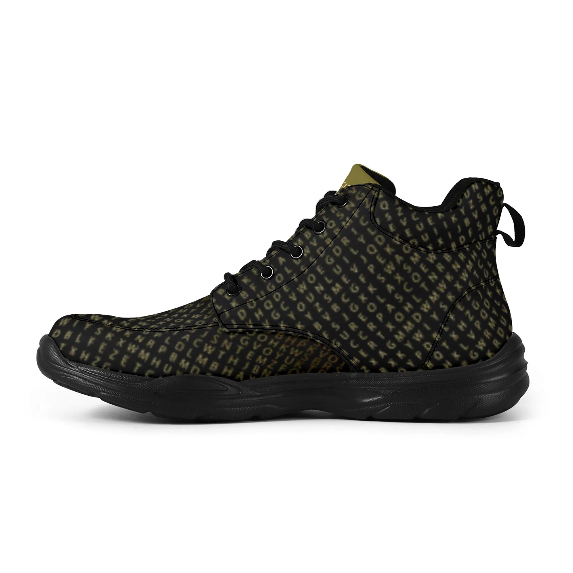 Mens High Top Leather Chunky Sneakers