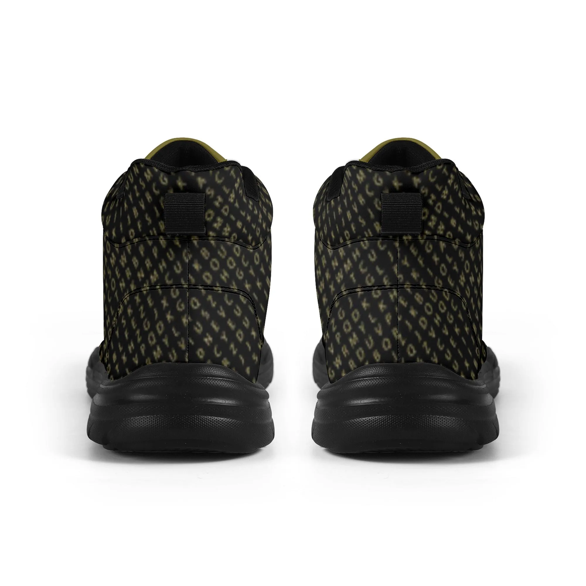 Mens High Top Leather Chunky Sneakers
