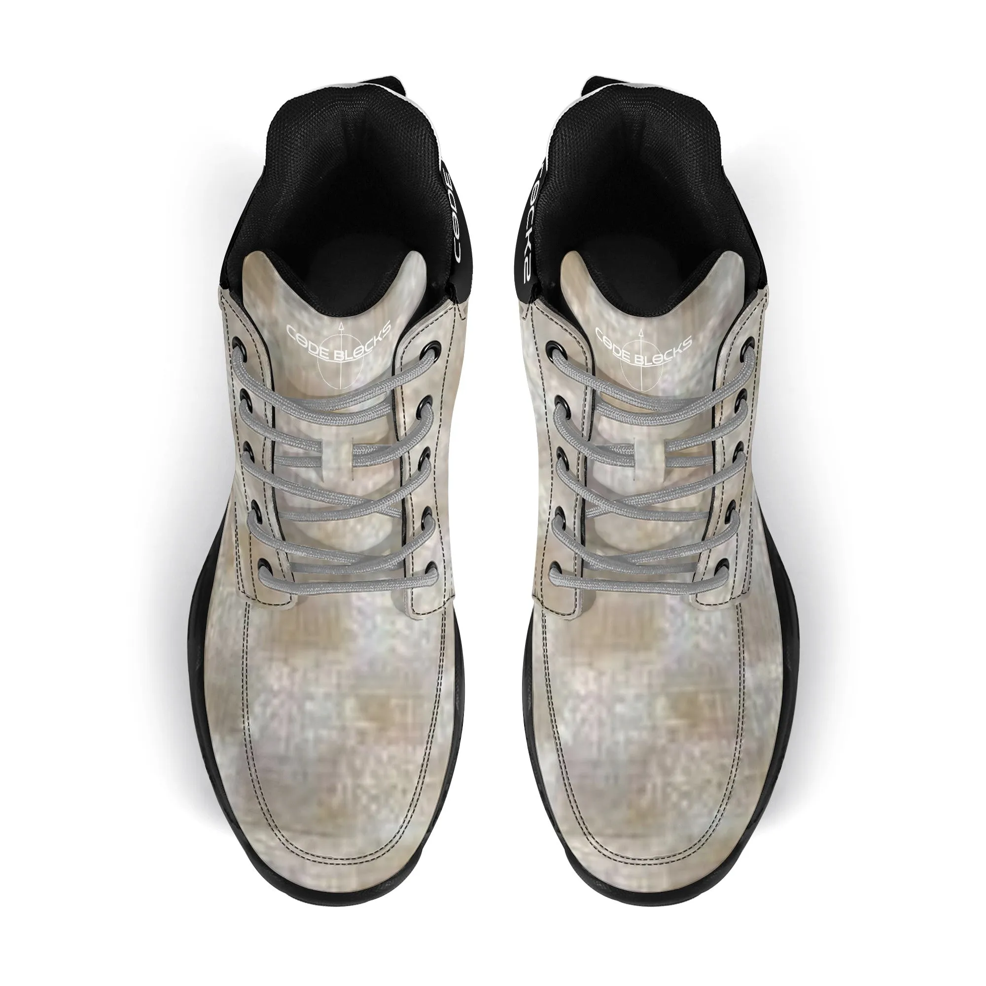 Mens High Top Leather Chunky Sneakers