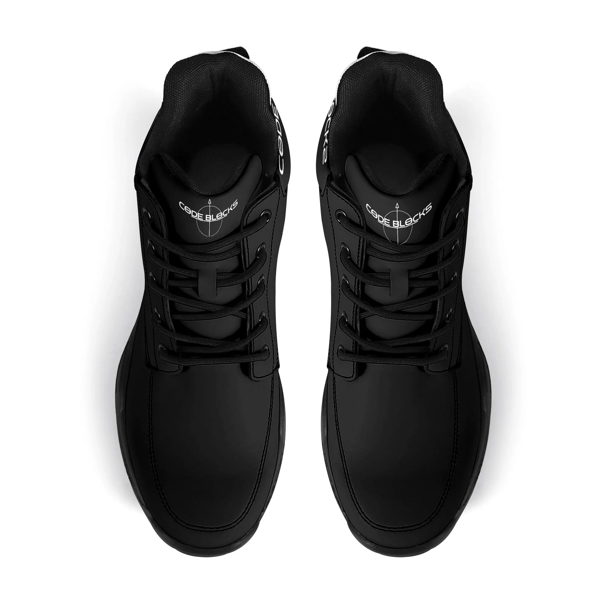 Mens High Top Leather Chunky Sneakers