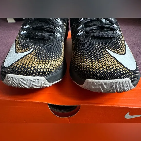 Men’s Nike Air Max Infuriate Low; Black White &amp; Gold; size 8