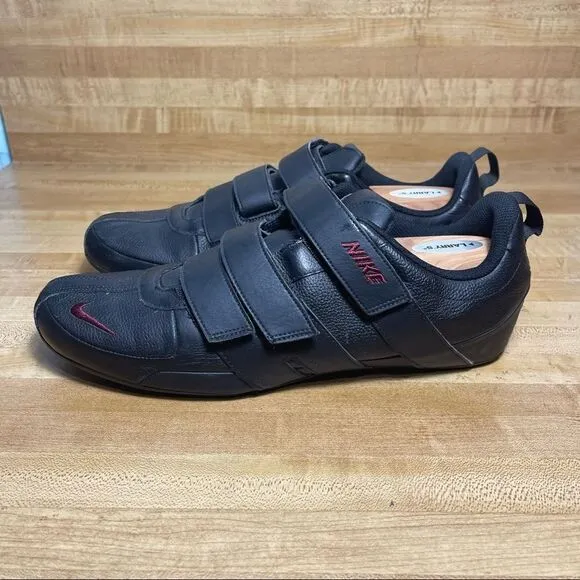 Men's Nike Fixed Speed V sneaker Shoes with hook &amp; loop straps Black size 11