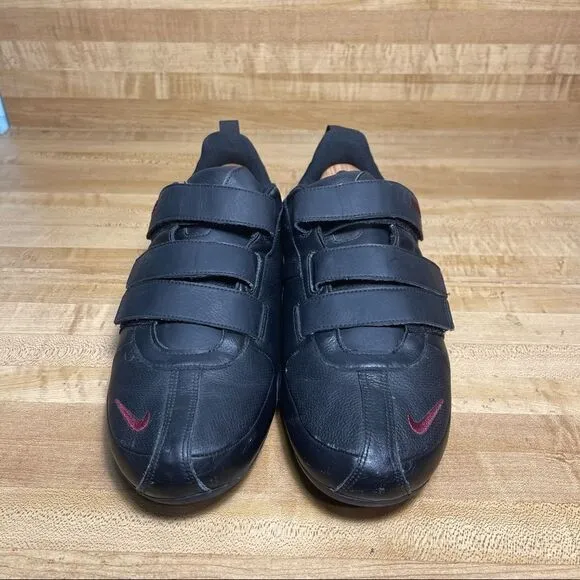 Men's Nike Fixed Speed V sneaker Shoes with hook &amp; loop straps Black size 11